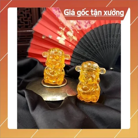 Tượng Thần Tài Đá Phong Thủy Thạch Anh Vàng - Chiêu Tài Hút Lộc Phú Quý Bình An