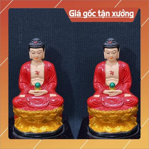 Tượng Đức Phật A Di Đà Cao 11cm Tay Cầm Ngọc  nhiều màu CAO CẤP