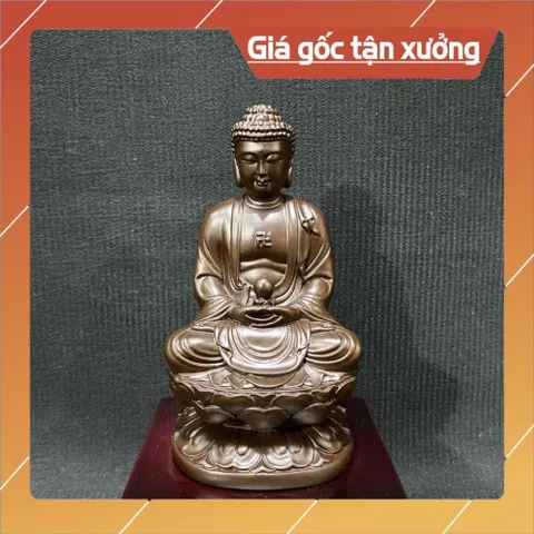 Tượng Đức Phật A Di Đà Cao 11cm Tay Cầm Ngọc  nhiều màu CAO CẤP