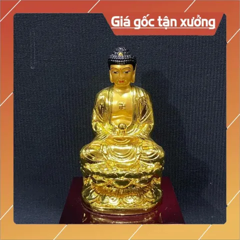 Tượng Đức Phật A Di Đà Cao 11cm Tay Cầm Ngọc  nhiều màu CAO CẤP
