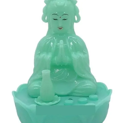 TƯỢNG QUAN ÂM LẮC ĐẦU PHÁT NHẠC TRANG TRÍ XE Ô TÔ SỬ DỤNG NĂNG LƯỢNG MẶT TRỜI GÕ MÕ TỤNG KINH CAO 11CM