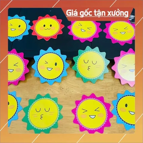 Set 100  Hoa Mặt Cười Nhiều Màu – Khen Thưởng Học Sinh, Trang Trí Lớp Học, Biểu Dương Bé Ngoan