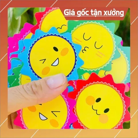 Set 100  Hoa Mặt Cười Nhiều Màu – Khen Thưởng Học Sinh, Trang Trí Lớp Học, Biểu Dương Bé Ngoan