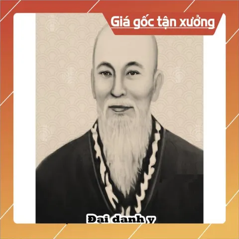 Khung Tranh Thờ Hải Thượng Lãn Ông (Lê Hữu Trác) + khung (Bảo hành gãy, vỡ)