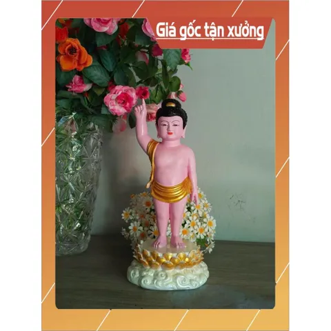 Tôn Tượng Phật Đản Sanh / Sinh cao 30cm composite vẻ màu giá tốt