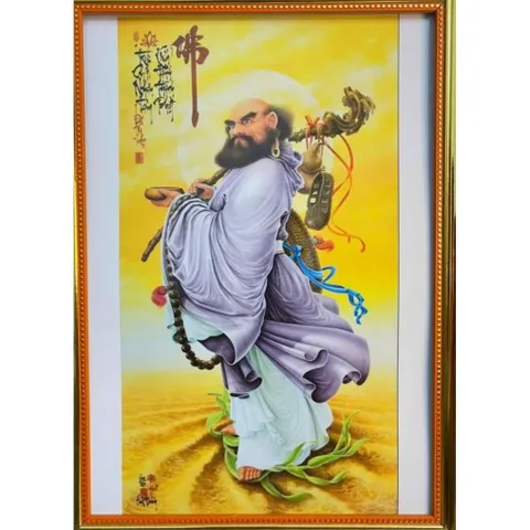 KHUNG Tranh TỔ SƯ ĐẠT MA (size 25cmx 35cm