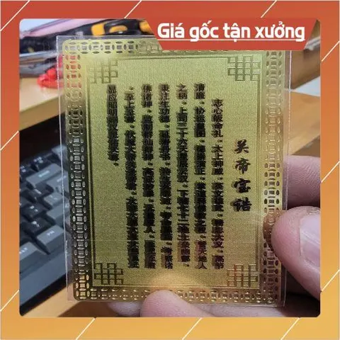 kim bài linh phù quan thánh , châu xương , quan bình HÀNG CAO CẤP, có hoả tốc