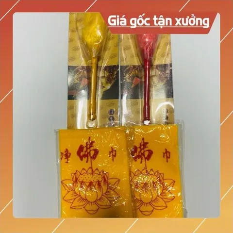 Chổi quét bụi bàn thờ, quét bụi vệ sinh Tượng Phật, khăn lau Tượng Phật và bàn thờ