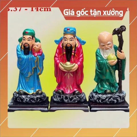 Bộ Tam Đa Phúc Lộc Thọ Cao 14cm. có hoả tốc