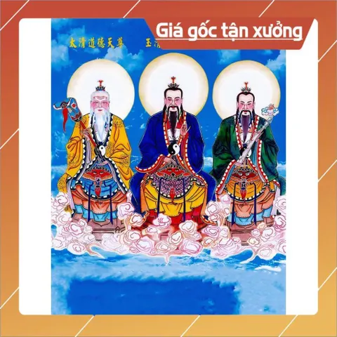 Khung Tranh, Bài Vị Tam Vị Thánh Tổ, Tam Thanh (Đạo Giáo) + khung (Bảo hành gãy, vỡ) , Khung hình giá sĩ
