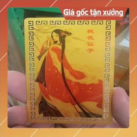 kim bài linh phù đào hoa tiền tử 7cm x 5cm HÀNG CAO CẤP, có hoả tốc