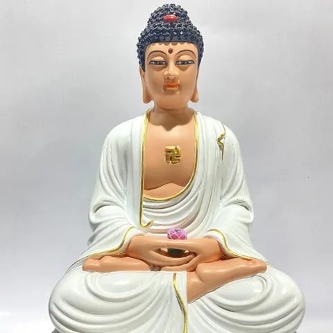 Bộ Tây Phương Tam Thánh Trắng Vẽ Ngồi 30cm COMPOSITE