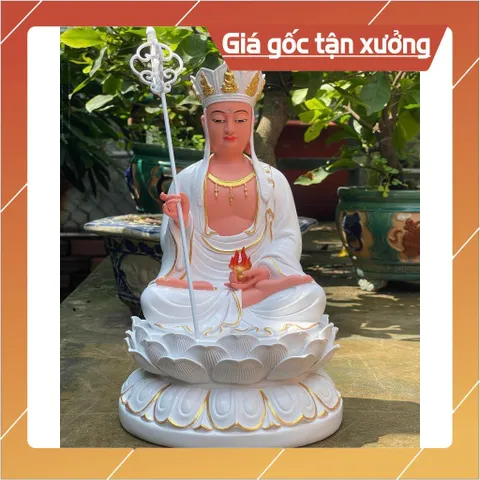 Tượng Địa Tạng Ngồi Đế Sen cao 30cm có hoả tốc
