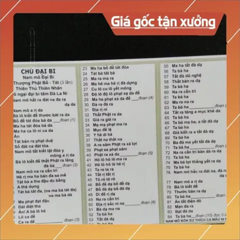 Tờ chú đại bi A5 hoặc A4 có màng chống nước bóng đẹp MUA NHIỀU GIẢM GIÁ CÓ HOẢ TỐC