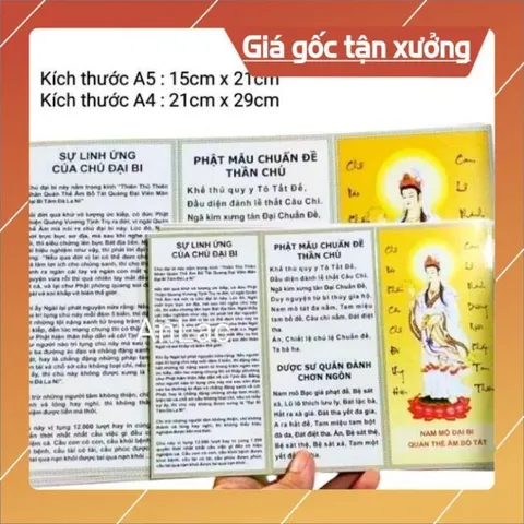 Tờ chú đại bi A5 hoặc A4 có màng chống nước bóng đẹp MUA NHIỀU GIẢM GIÁ CÓ HOẢ TỐC