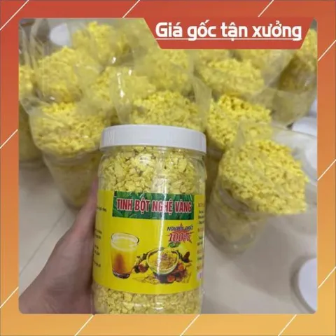 TINH BỘT NGHỆ NGUYÊN CHẤT NHÀ LÀM(hộp 500gram)