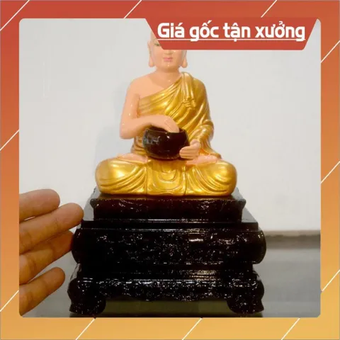 Tượng Ngài Thánh Tăng Sivali ngồi ôm bát cao 20cm CÓ HOẢ TỐC