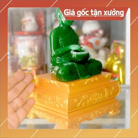 Tượng Ngài Thánh Tăng Sivali ngồi ôm bát cao 20cm CÓ HOẢ TỐC
