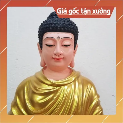 Tôn tượng phật bổn sư poly, nhựa composite ngồi 30cm