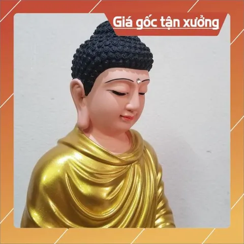 Tôn tượng phật bổn sư poly, nhựa composite ngồi 30cm