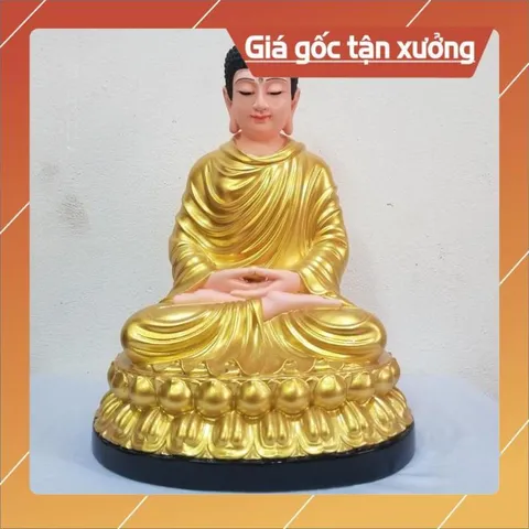 Tôn tượng phật bổn sư poly, nhựa composite ngồi 30cm
