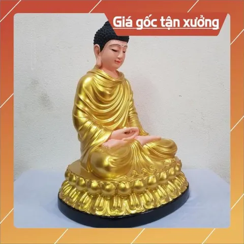 Tôn tượng phật bổn sư poly, nhựa composite ngồi 30cm