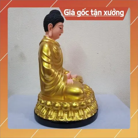 Tôn tượng phật bổn sư poly, nhựa composite ngồi 30cm