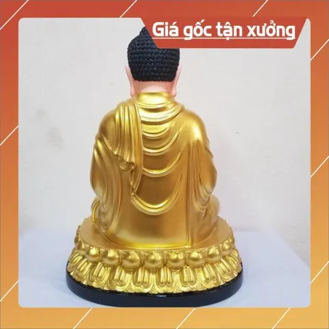 Tôn tượng phật bổn sư poly, nhựa composite ngồi 30cm