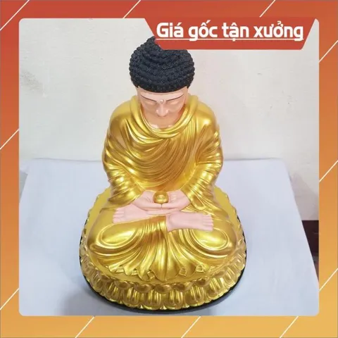 Tôn tượng phật bổn sư poly, nhựa composite ngồi 30cm