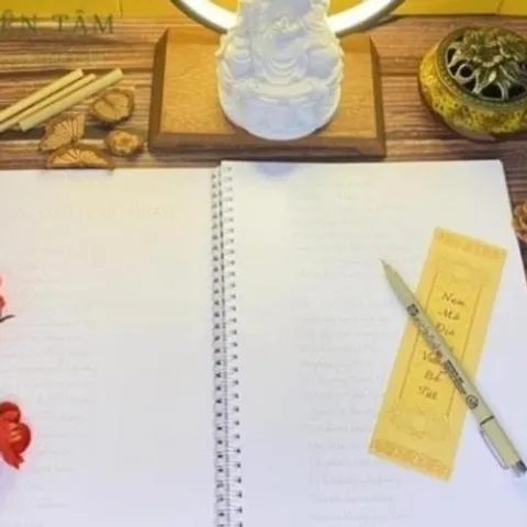 Tặng viết_Sổ tay A5 chép kinh chữ Mờ địa tạng bồ tát bổn nguyện CHŨ MÒ