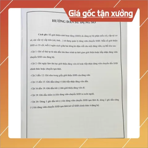 SỔ GIỚI THIỆU SINH HOẠT ĐẢNG (mẫu 10-SHĐ) có hoả tốc