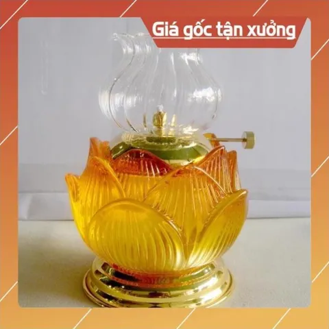 đèn dầu hoa sen vàng thờ cúng bàn thờ 🌺 có hoả tốc