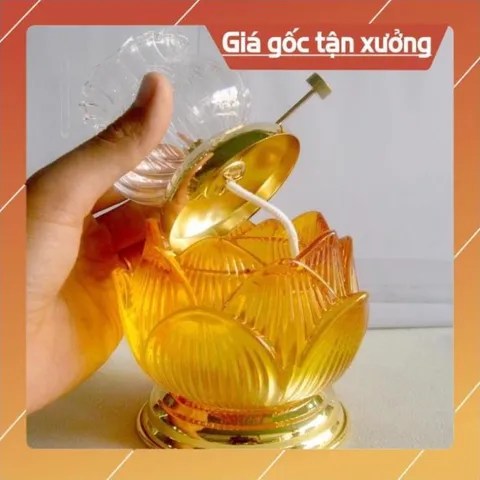 đèn dầu hoa sen vàng thờ cúng bàn thờ 🌺 có hoả tốc