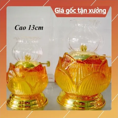 đèn dầu hoa sen vàng thờ cúng bàn thờ 🌺 có hoả tốc