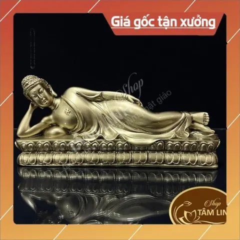 Tượng Đức Phật Thích Ca nhập Niết Bàn MÀU ĐỒNG