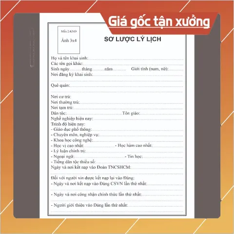 LÝ LỊCH CỦA NGƯỜI XIN VÀO ĐẢNG mẫu 02-KNĐ ( Loại 28 trang, 32 trang, 40 trang, 52 trang ) - CHUẨN HƯỚNG DẪN SỐ 38