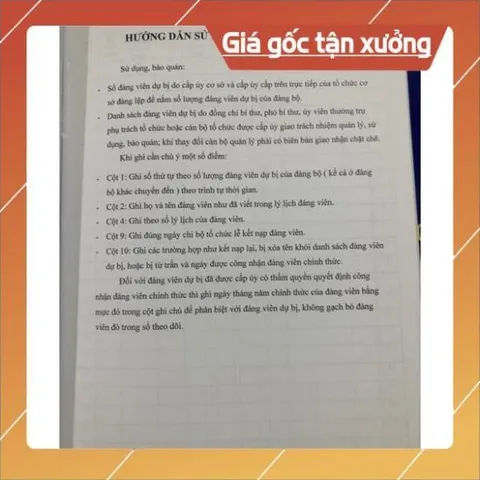 SỔ ĐẢNG VIÊN DỰ BỊ có hoả tốc