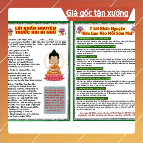 TO490 tờ chú Lời Khấn Nguyện Trước Khi Đi Ngủ 1 mặt plastic cực đẹp