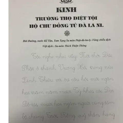 Sổ chép Kinh Mờ Trường Thọ Điệt tội cực đẹp