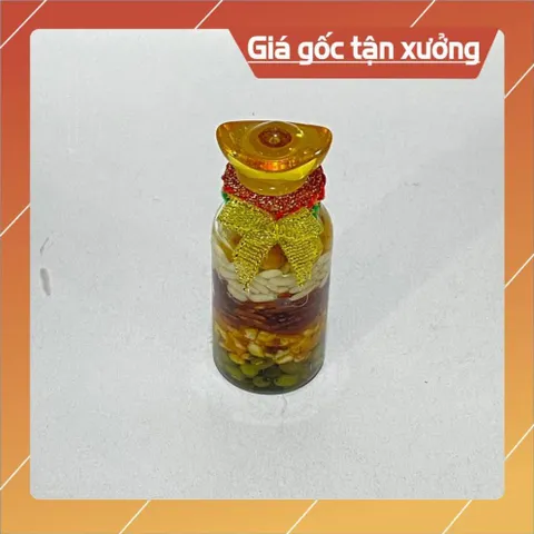 Chai Ngũ Cốc Phong Thuỷ Thu Tài Hút Lộc Chiêu Phương có Kích Thước Nhí , Chai Tháp ( Kèm Thỏi Vàng) HOẢ TỐC