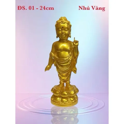 Tượng Phật Đản Sanh nhiều mẫu, nhiều size composite đẹp - có hoả tốc