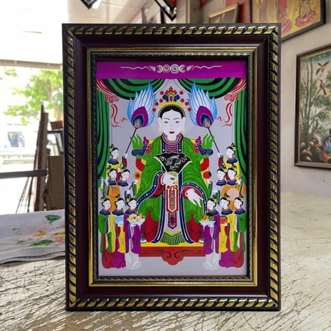 Khung Tranh BÀ CHÚA THƯỢNG NGÀN - có khung  có hoả tốc