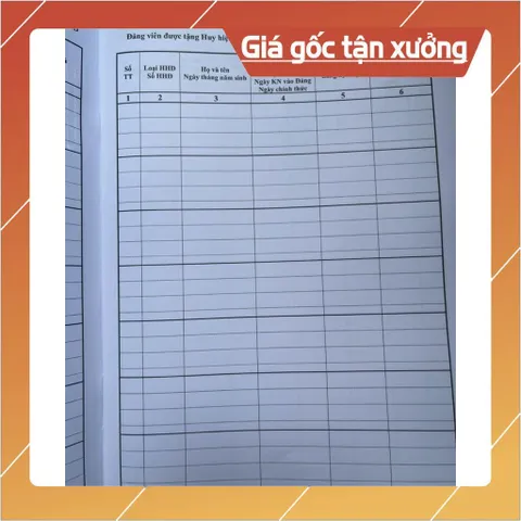 SỔ TẶNG HUY HIỆU ĐẢNG ( mẫu 5-HHĐ) có hoả tốc