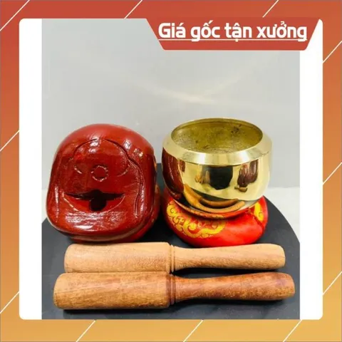 Combo bộ chuông 9CM +  mỏ 9CM tụng kinh TẠI GIA