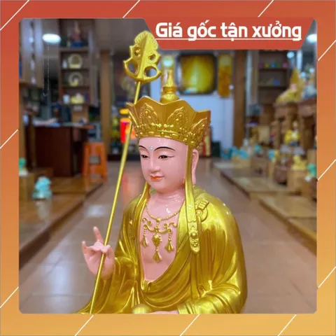 Tôn Tượng Địa Tạng Vương Bồ Tát  30cm VÀNG VẼ