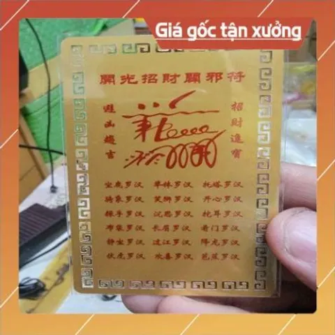 kim bài linh phù thập bát la hán HÀNG CAO CẤP, có hoả tốc
