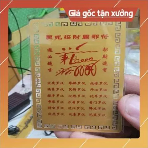 kim bài linh phù thập bát la hán HÀNG CAO CẤP, có hoả tốc