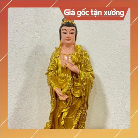 Tượng Tây Phương Tam Thánh Đứng 40cm nhựa composite vàng vẽ hoả tốc