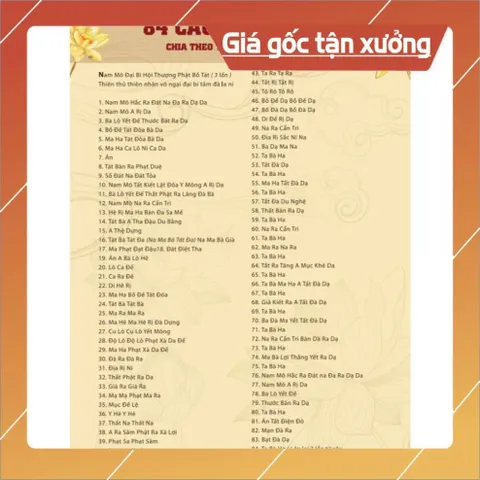Tờ Kinh Cầu Nguyện Lời Khấn Nguyện Hàng Ngày và Chú Đại Bi 84 Câu Khổ A4 Cán Nilong Bóng Chống Nước ÉP