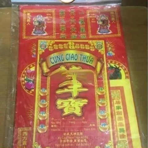10 Bộ Giấy Cúng Giao Thừa ( Đêm 30 Tết ) Đài Loan Việt Hóa có văn khấn